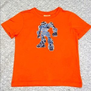 Hanna Andersson Sueded Jersey Art Tee Orange Robot